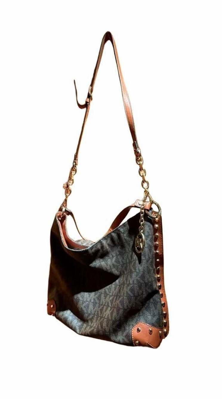 MICHAEL Michael Kors Serena Large Shoulder Bag Handbag Signature Brown